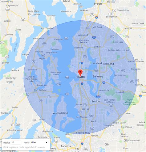 15 Mile Radius Map