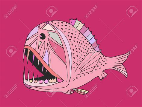 Scary Fish Drawing at GetDrawings | Free download