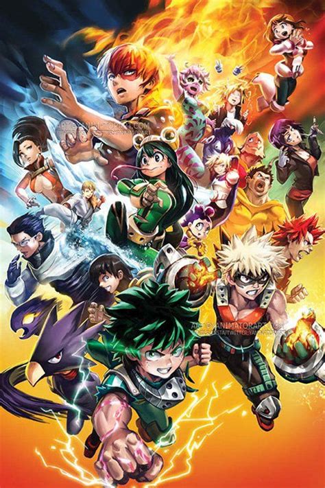 Hero Academy Class 1-A Group Poster Print Wall Art Fanart Decor Anime ...