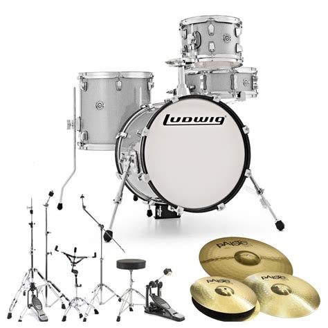 Ludwig Breakbeats Questlove Drum Kit Bundle, White Sparkle at Gear4music