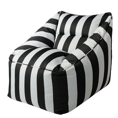 Better Homes & Gardens Dream Bean Patio Bean Bag Chair, Black and White ...