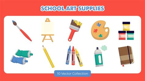 Premium Vector | School Art Supplies Vector Set