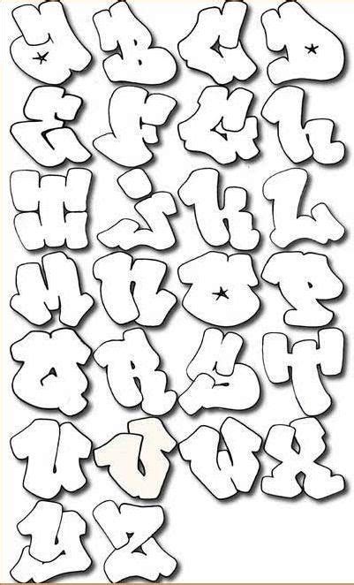 Sketch Graffiti Alphabet "Harfleri" on Bubble Letters A - Z