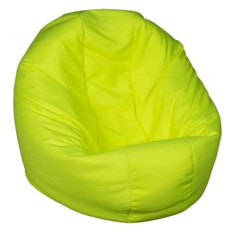 Fotoliu Bean Bag, Interior-Exterior, Tip Puf Rotund Mic Galben Fluorescent