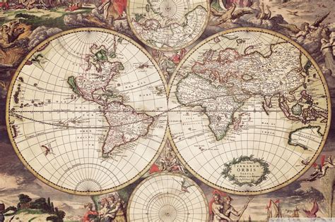 Antique World Map Wallpaper - Photos Cantik