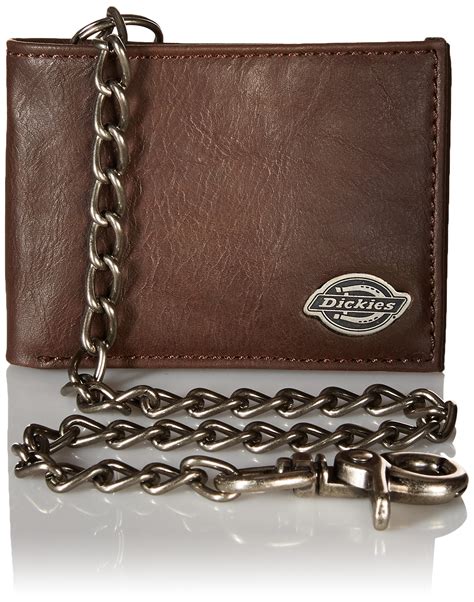 Dickies Men's Leather Slimfold Wallet With Chain Brown One Size | eBay