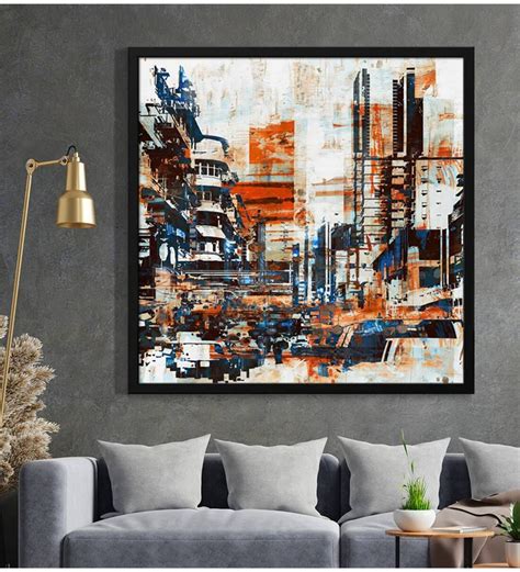 Buy Modern City View Abstract Art Canvas Wall Painting at 27% OFF by ...