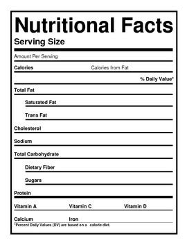 Blank Nutrition Facts Label Template Word Doc : Blank Nutrition Facts ...