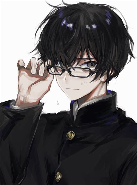 すえちー on Twitter | Black hair anime guy, Black haired anime boy, Anime ...