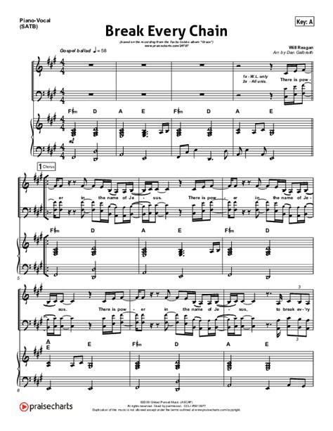 Break Every Chain Sheet Music PDF (Tasha Cobbs Leonard) - PraiseCharts