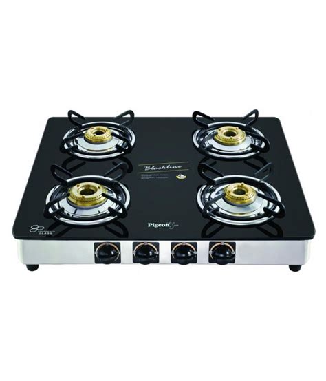 Pigeon Gas Stove Blackline 4 Burner Square - Auto Price in India - Buy ...