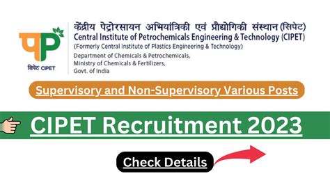 CIPET Recruitment 2023 Notification Released, Apply Offline | Govt Jobs ...