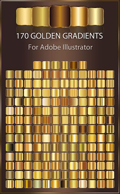 Quality Graphic Resources: 170 Golden Gradients for Adobe Illustrator