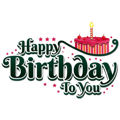 Happy Birthday Text Effect Typography Transparent Background, Happy ...