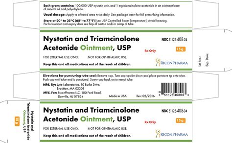 Nystatin and Triamcinolone Ointment - FDA prescribing information, side ...