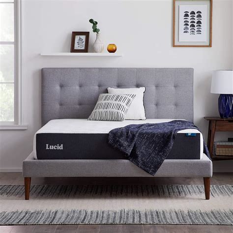 LUCID 10 Inch Gel Memory Foam Mattress - Medium Plush Feel - CertiPUR ...