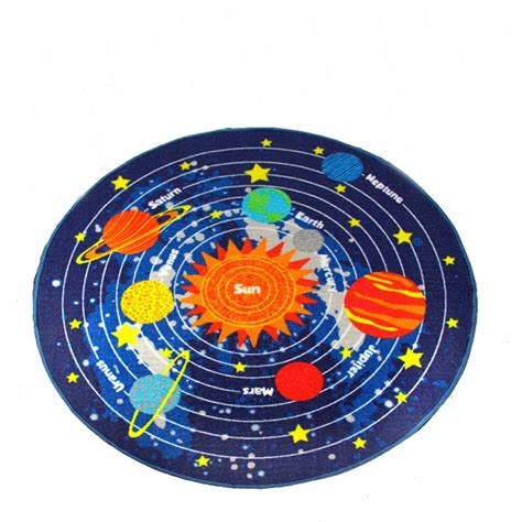 Round Outer Space Kid's Room Rug