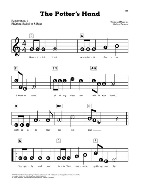 The Potter's Hand by Darlene Zschech Sheet Music for E-Z Play Today at ...