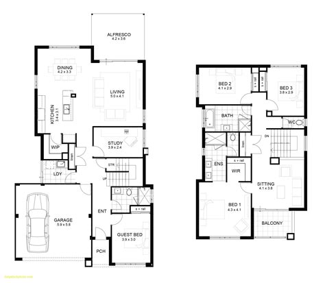 two storey house floor plan with dimensions house for | Two story house ...