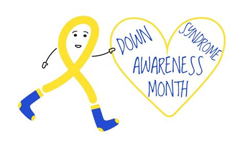 Down syndrome awareness month concept vector in blue and yellow colors ...