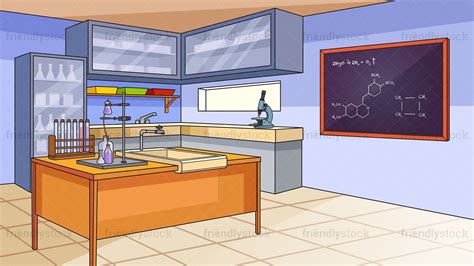 Science Laboratory Background Cartoon Vector Clipart - FriendlyStock