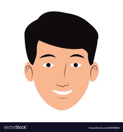 Man face smiling icon flat design Royalty Free Vector Image