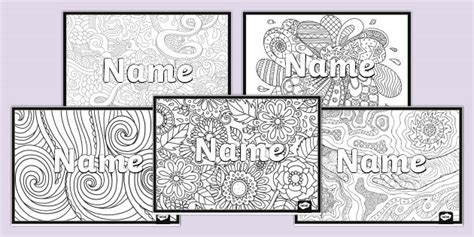 Editable Mindfulness Name Colouring Activity - Mindfulness