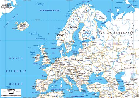 Large road map of Europe | Europe | Mapsland | Maps of the World