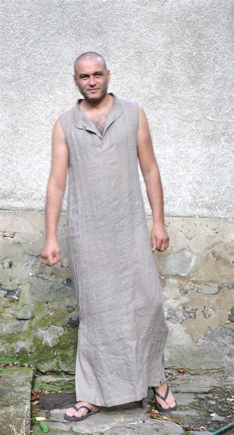 Men Tunic Linen Tunic Men Kaftan Linen Clothing Men Dress - Etsy