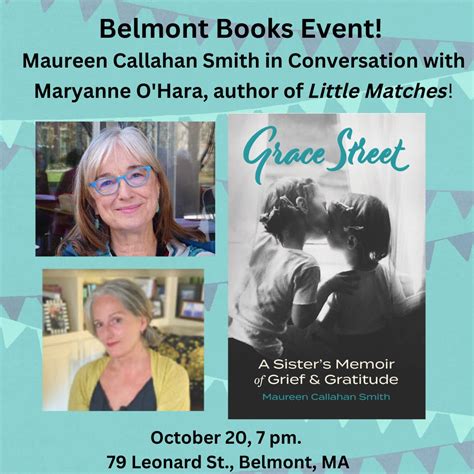 Oct 20 | Grief and Grace: A Conversation with Local Authors Maureen ...