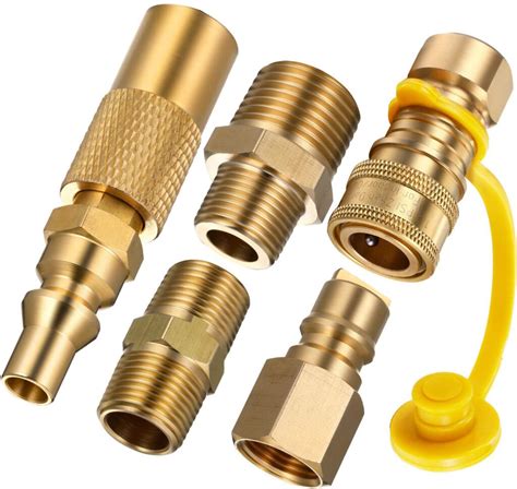 5 Pieces 3/8 Inch Natural Gas Fitting for Propane Propane Hose Quick ...