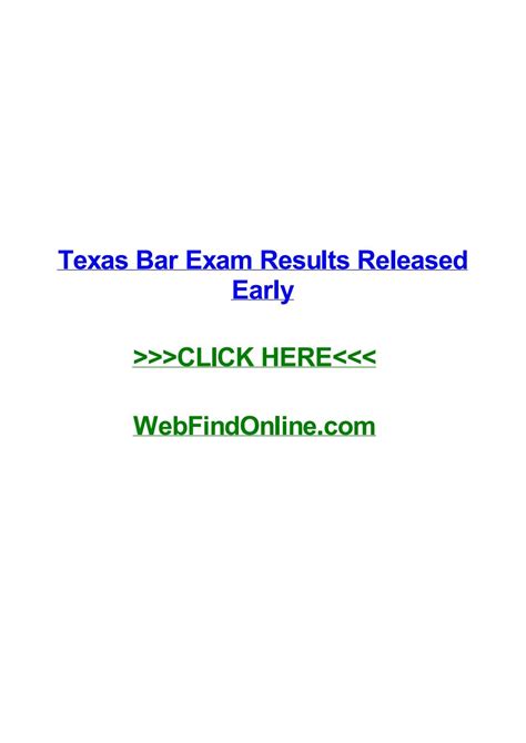 Texas bar exam results released early by damellnbaa - Issuu