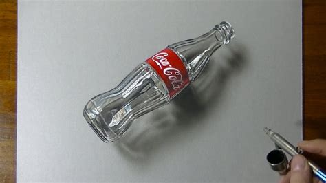 3D Art, Drawing Coca-Cola empty glass bottle - YouTube