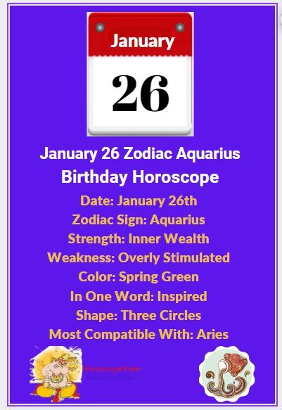 January 26 Zodiac Sign - Love, Career & Horoscope