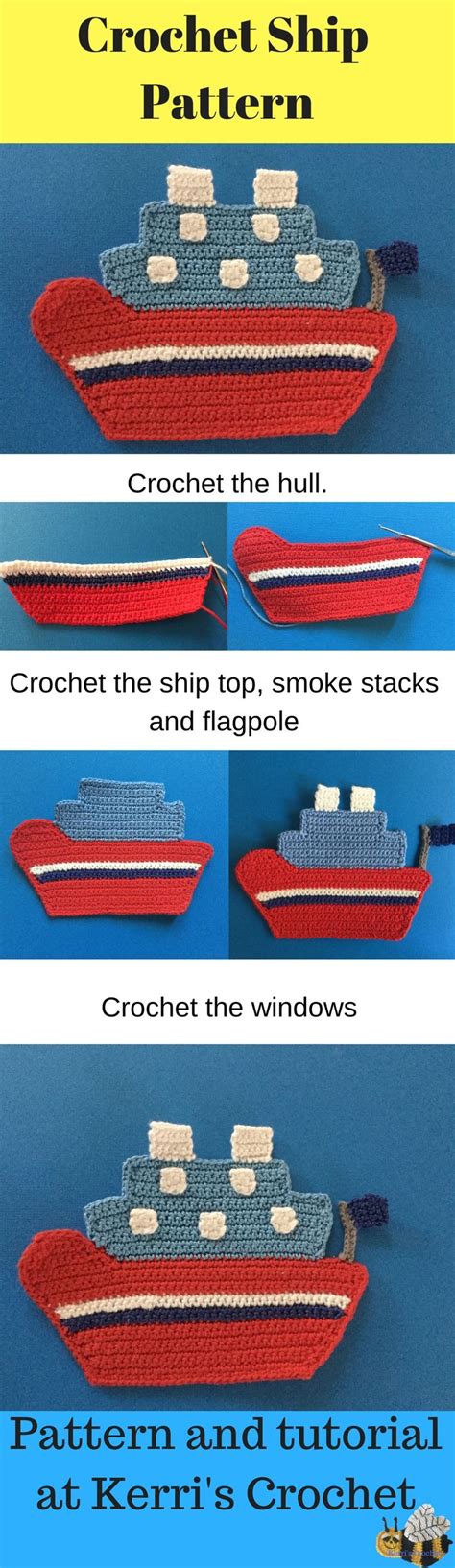 Ship Crochet Pattern | Crochet leaf patterns, Crochet patterns, Crochet ...