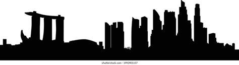 Singapore City Skyline Silhouette Illustration High Stock Vector ...