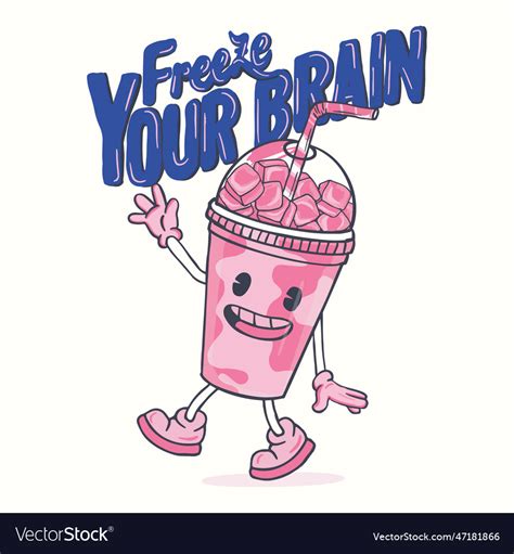 Freeze your brain slushy cup Royalty Free Vector Image