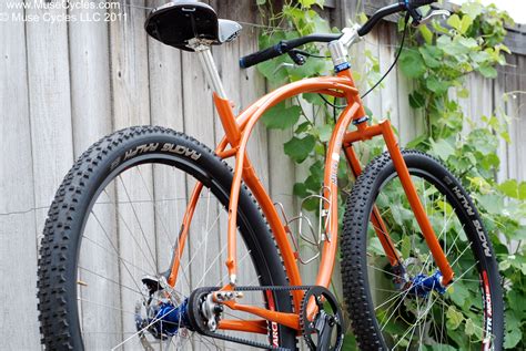 Muse Cycles 29ner belt driven mountain bike. Love the orange and the ...