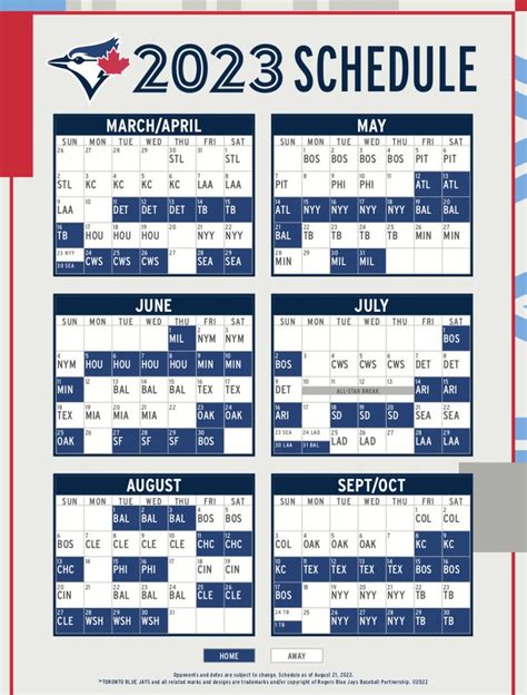 Blue Jays 2023 Regular Season Schedule in 2022 | Blue jays, Seasons ...