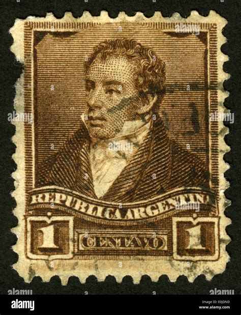 ARGENTINA - 1892: A stamp printed in the Argentina, depicts the first ...