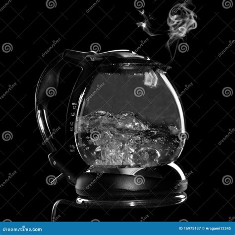 Kettle with Boiling Water and Steam Isolated Stock Image - Image of ...