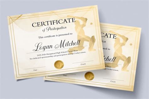 Editable Cricket Certificate Template Printable Cricket Award - Etsy