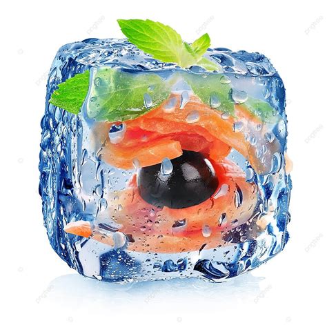 Ice Cube With Fish Fillet Frozen Food Healthy Eating Photo Background ...