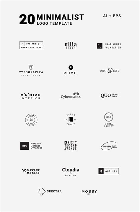 20 Free Minimal Vector Logo Templates :: Behance