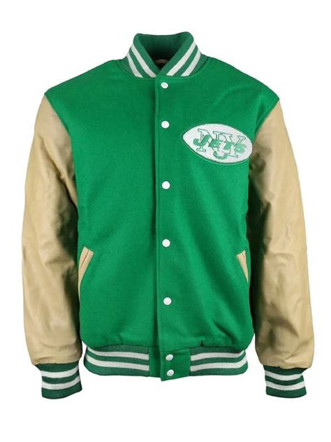 New York Jets Varsity Green and Beige Jacket | RockStar Jacket