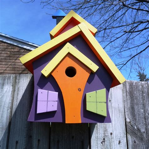 Crazy Birdhouse 1 adds modern color & design to by DBWoodcraftshop