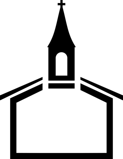 Free Church Building Clipart Black And White, Download Free Church ...