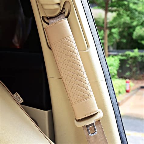 New Leather Car Seat Belt Cover Car Road Safety Seat Belt Adjuster Car ...