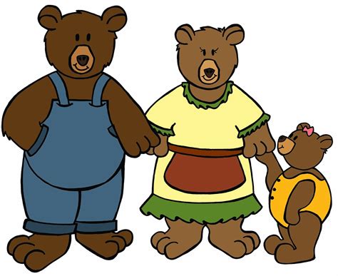 cartoon 3 bears goldilocks - Clip Art Library