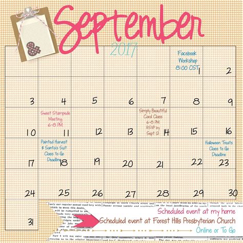 Pink Buckaroo Designs: September Calendar of Events